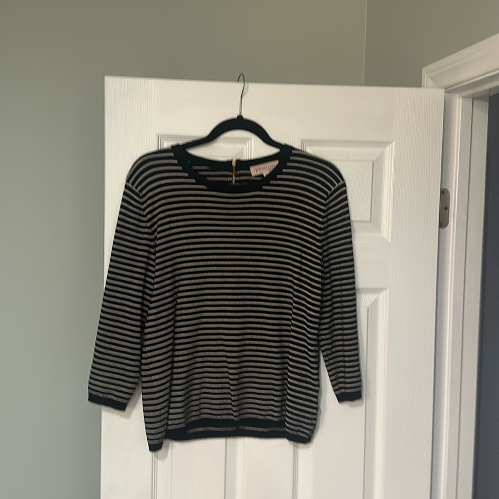 Philosophy black and white stripe sweater